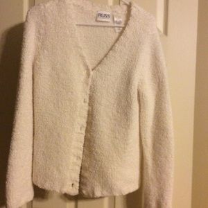 Off White Polyester Sweater